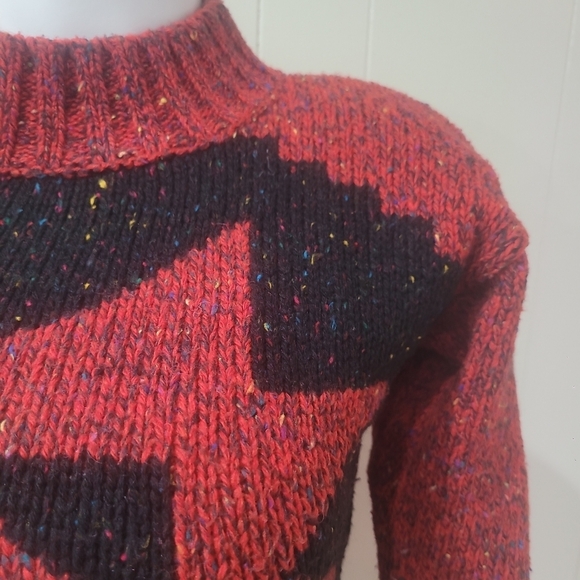 Vintage Wool Blend Sweater Southwestern Jumper LizWear Sz M Petite Shoulder Pads - Picture 6 of 9